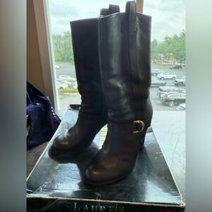 Ralph Lauren Elegant Black Heeled Boots